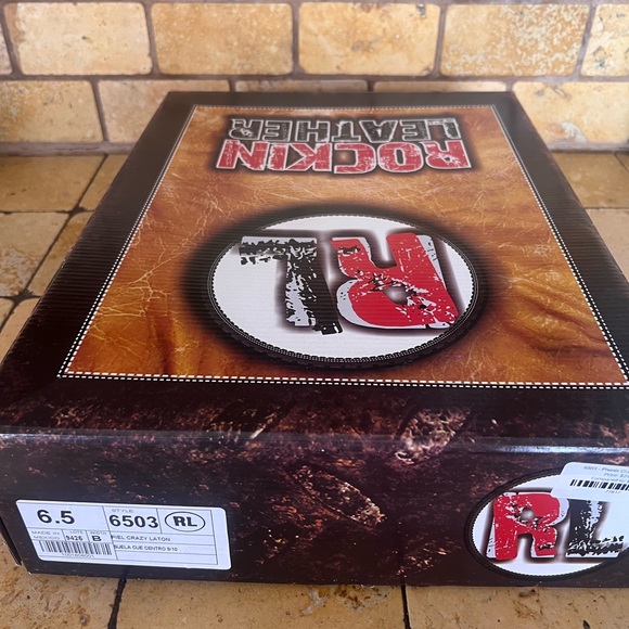 NIB Rockin Leather Cowboy Boots - Picture 13 of 14